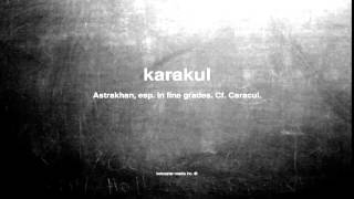 What does karakul mean