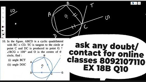 Selina Ex 18B Q 10 | ICSE Class 10 Maths | Circle Geometry |