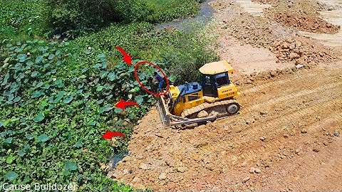 PT3. Project! Completed 65% to Filling up land by Bulldozer SHANTUI DH17C2 & trucks unloading