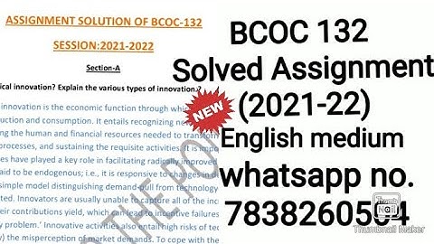 BCOC 132 solved assignment 2021-22 /@20rs./ English medium