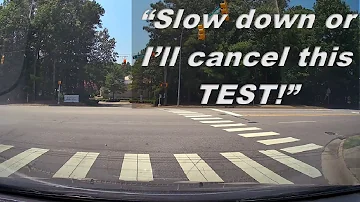 SLOW DOWN!!  DMV Drive Test, 2nd Attempt - Nervous Student, Upset Examiner