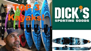 Top 3 Kayaks at Dicks Sporting Goods for Kayak Fishing!