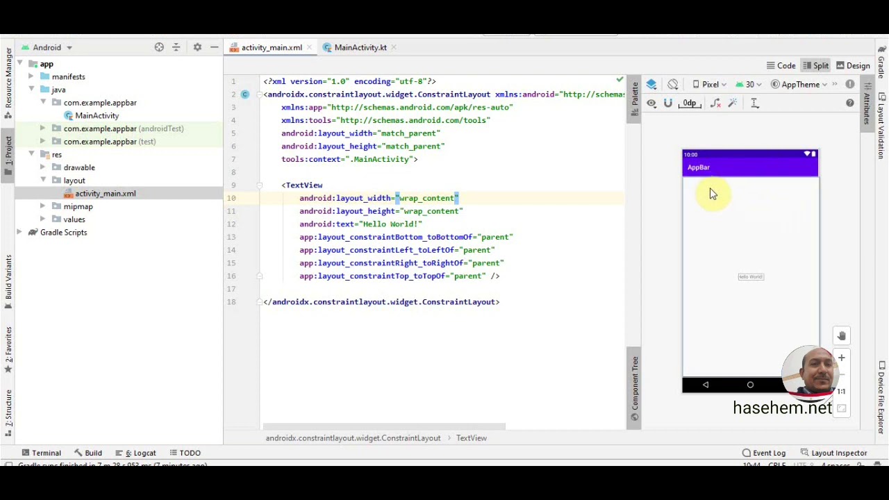 android studio appBar - YouTube
