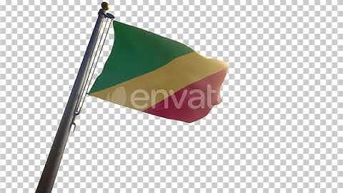 Republic of the Congo Flag on a Flagpole with Alpha-Channel | Motion Graphics - Envato elements