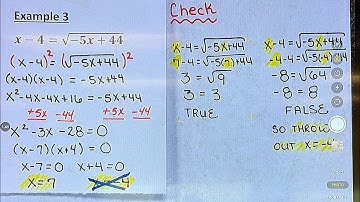 Solving a radical equation that simplifies to a quadratic equation: one radical, advanced