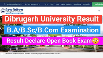 Dibrugarh University New Update | Dibrugarh University Result | B.A/B.Sc/B.Com