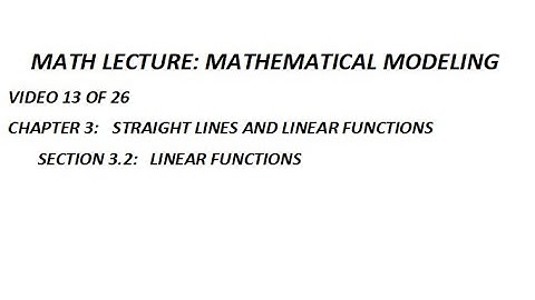 Section 3 2 Linear Functions