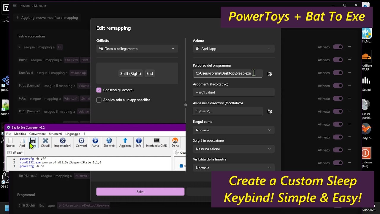 Create a Custom Sleep Keybind on Win11 (With PowerToys and Bat To Exe ...