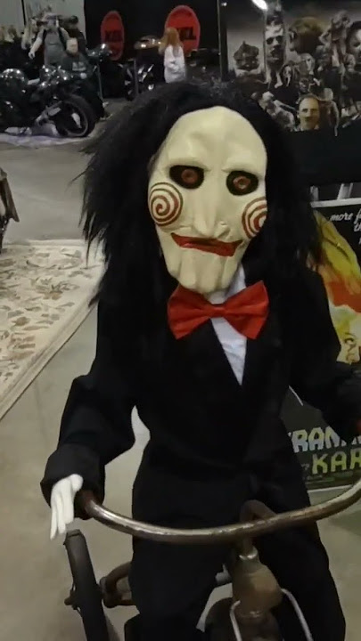 Spotted Jigsaw on Bicycle Saw Horror Movie