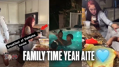 Blueface & Jaidyn Alexis Family Time With Kids & Grandma 