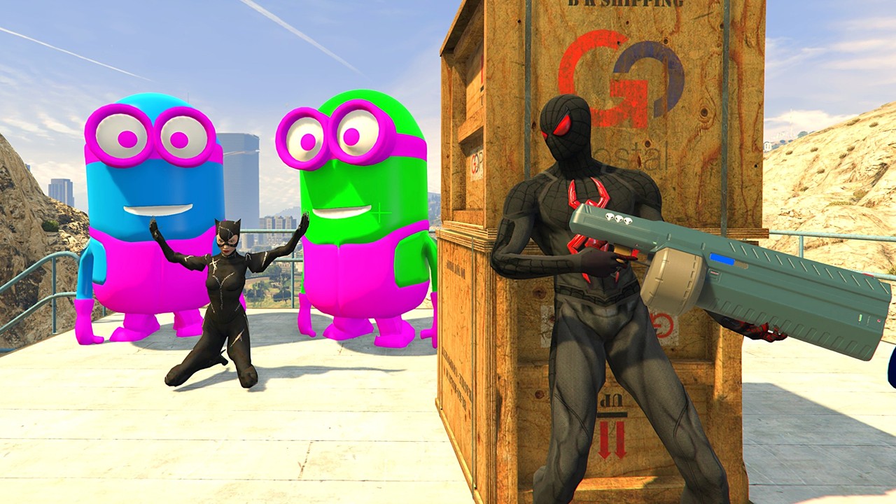 GTA 5 - Spiderman VS Minions Funny Ragdoll - EP 53