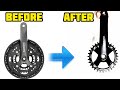 How to convert your shimano crank from 3 drive to single narrow wide 2020