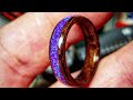 Making Bello Opal Bentwood Rings - Walnut Burl &amp; Purple Bello Opal - Ring Making