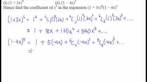 3 Binomial Theorem - Example 1 - A basic binomial expansion question to get used to the formula.