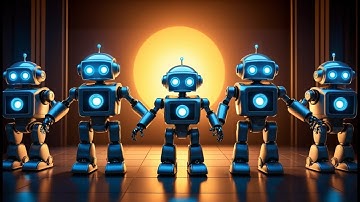 Five Little Robots on the Run | Fun Robot Song for Kids | Sing Along Nursery Rhyme