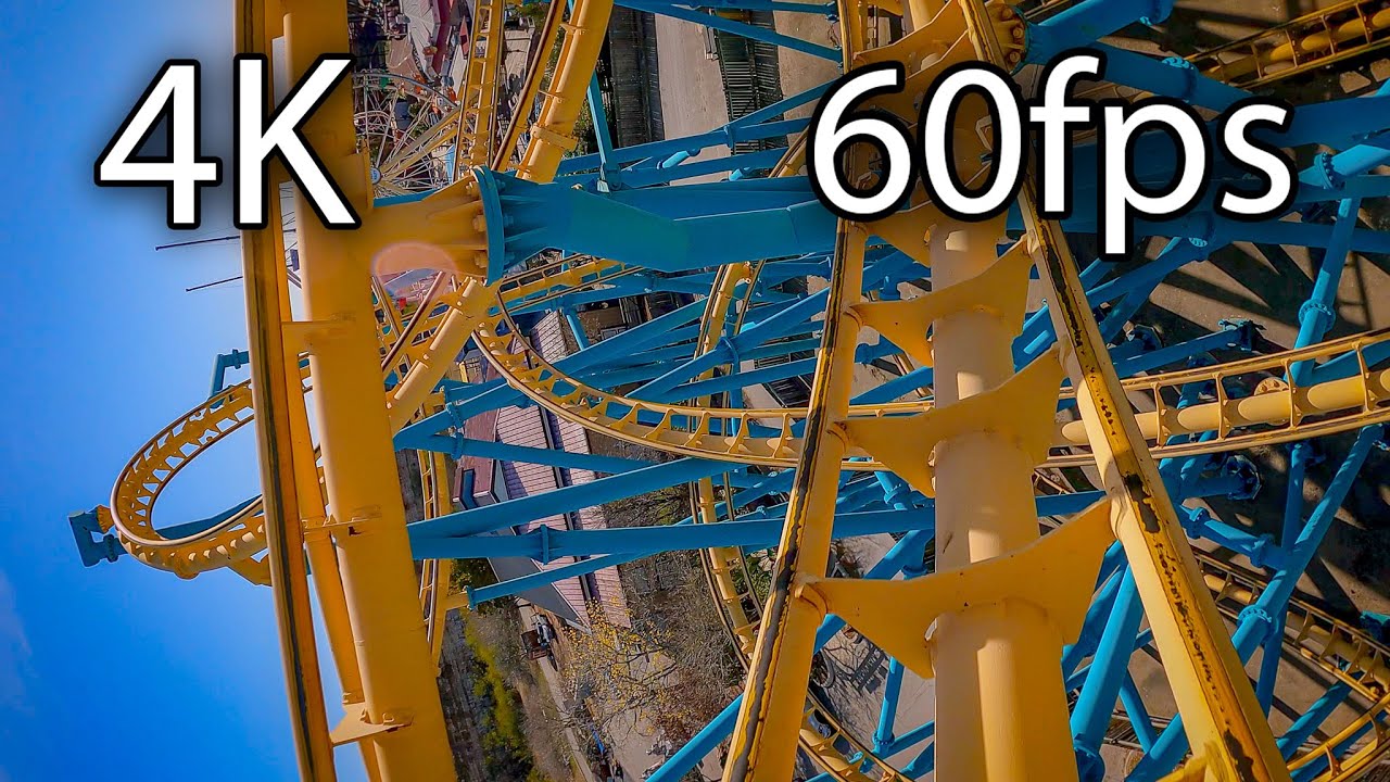 Poltergeist front seat on-ride 4K POV @60fps Six Flags Fiesta