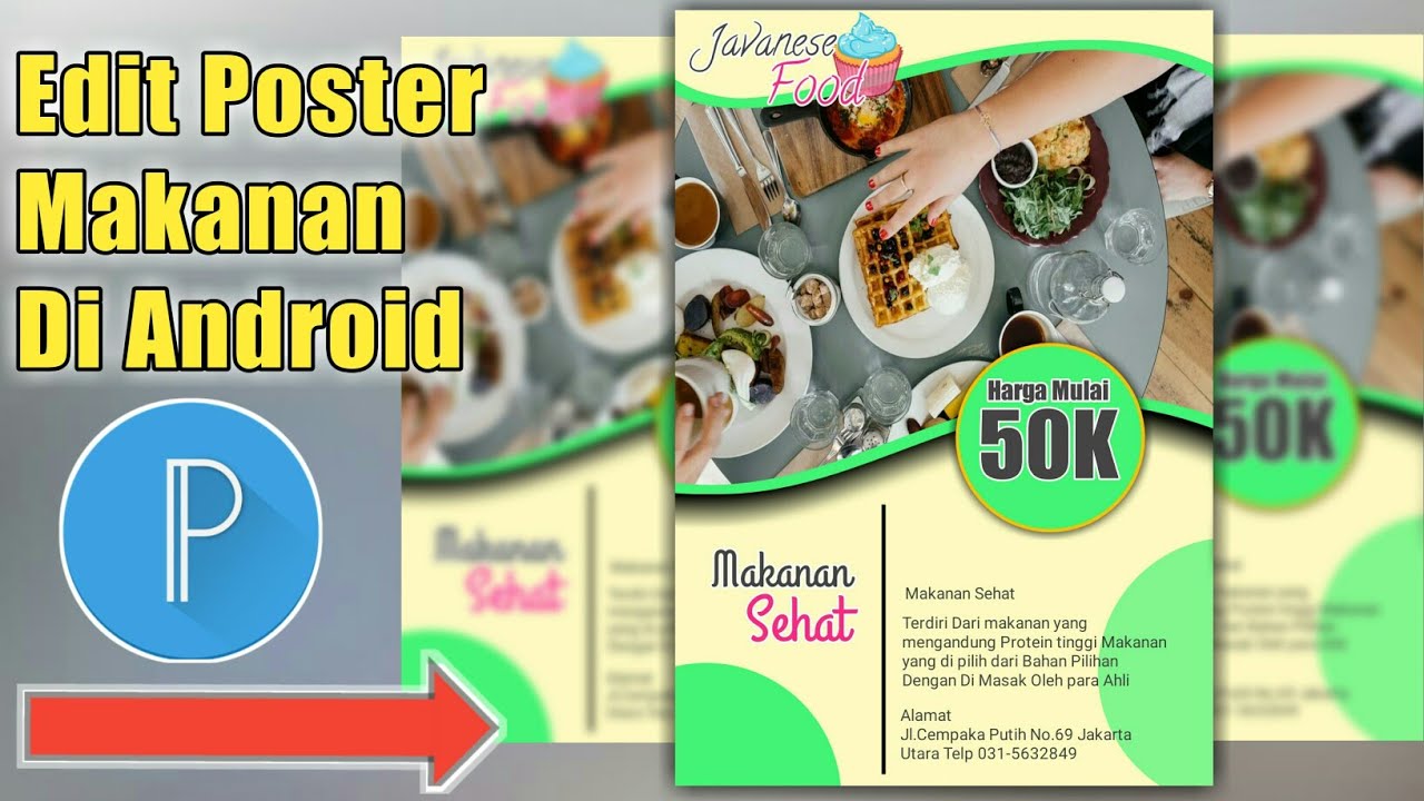 Cara desain Poster di Android  Poster  Menu Makanan How to 