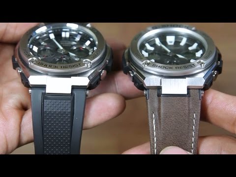 casio g steel leather strap