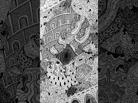 B3の作品が出来るまで #ペン画  #イラストメイキング  #drawing  #art  #zentangleart