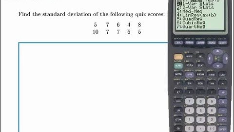 Statistics Example: Standard Deviation Using the TI-83