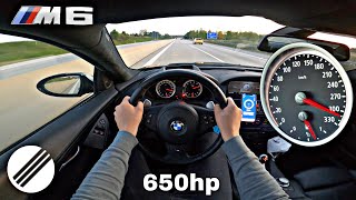 BMW M6 V10 SUPERCHARGED INFINITAS TOP SPEED DRIVE ON GERMAN AUTOBAHN 🏎