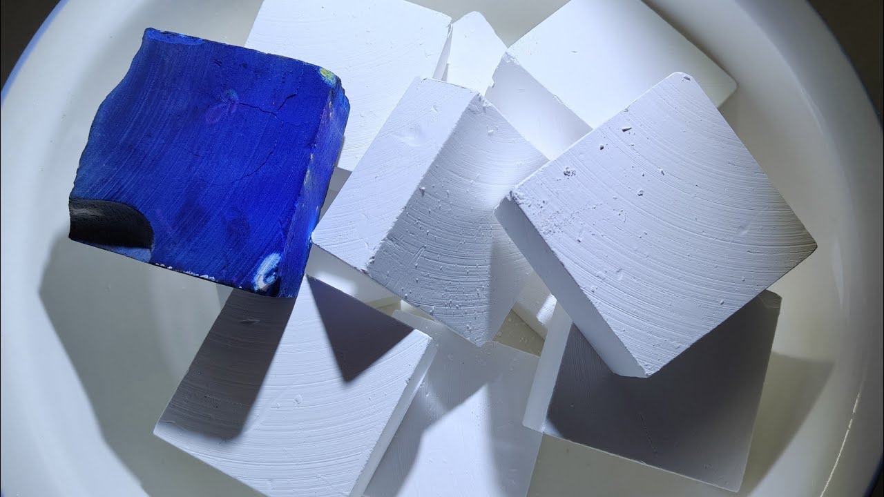 【ASMR】Pure white and dyed crisp chalk丨晕染粉笔碎