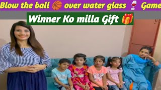 Blow the ball over water glass game | Winner  Ko milla gift  | Smart Game Vlogs screenshot 2