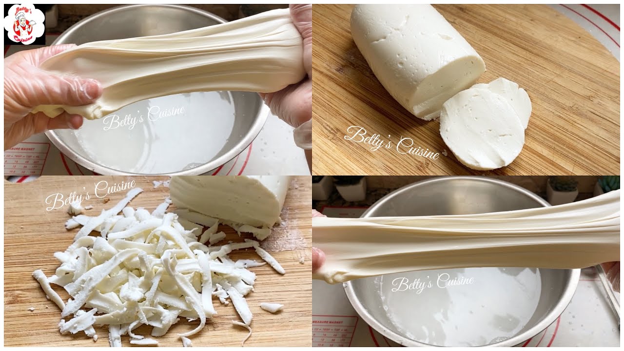 Homemade Mozzarella cheese with just  2 ingredientsوصفة تحضير جبن الموتزاريلا في البيت بمكونين فقط