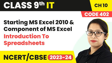Starting MS Excel 2010 & Component of MS Excel | Class 9 Information Technology Ch 10 (Code 402)