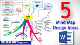 5 Mind Map Design Ideas in MS Word - Mind Map Word Template - Mind Map in Word Document