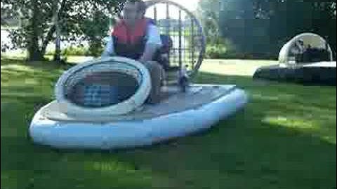 hovercraft test on water and grass