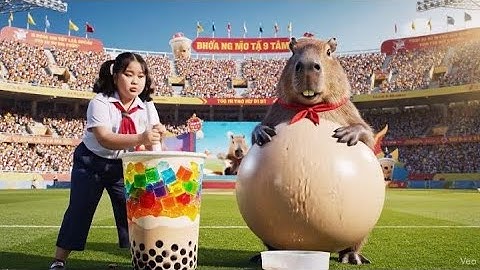 Capybara và My thi đấu uống trà sữa, trèo dừa.... #memes #capybara #trending #funny #viral #animals