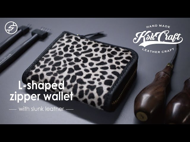 Leather Craft】L-shaped zipper wallet（slunk leather）（pattern