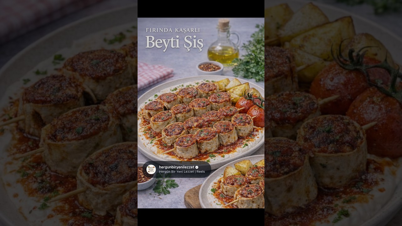 Fırında Kaşarlı Beyti Şiş 🔥 | Lavaşla Pratik Beyti Tarifi#beytitarifi#yemektarifi#kebap#tarif