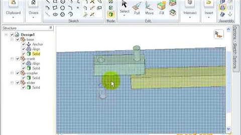 SpaceClaim : Assembly Conditions : Slider Crank Mechanism