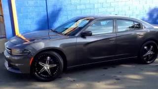 2016 Dodge Charger Rolling out of RimTyme Durham on Gianna Blitz rims
