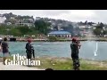 Footage appears to show indonesian troops firing at demonstrators in west papua