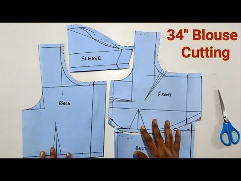 34 Size Blouse Cutting | Tailoring Classes For Beginners | #sewing Tutorial |#diy | Tharani Sewing