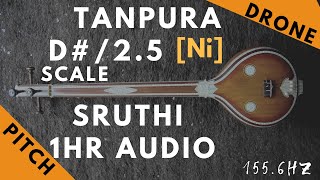Tanpura Sruthi - Drone - D# Scale or 2.5 Kattai - Ni (Nishadam/ Nishad) - 155.5Hz screenshot 4