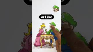 Super Mario Galaxy Luigi x Peach Face Paper Craft Game #supermario #luigi #mario