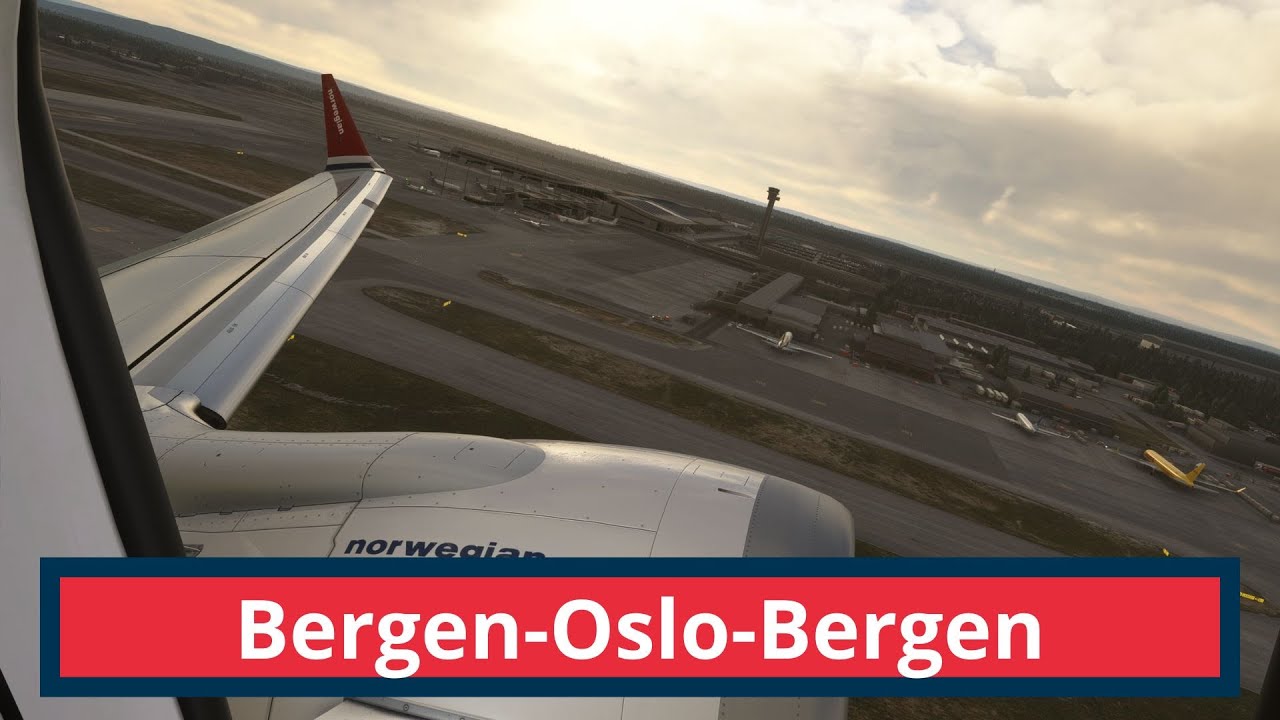 MSFS2024 flying from Bergen to Oslo to Bergen Norwegian iFly 737-MAX 8