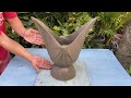 Flower pot decoration ideas at home gardening || Casting plants pot from cement with old towel