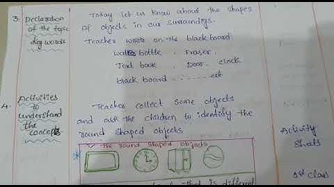 4th class Maths lesson plan( Many objects-different shapes1)