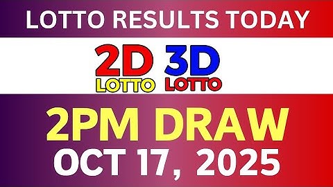 Lotto Result Today 2PM Draw October 17, 2025 PCSO 3D Ez2