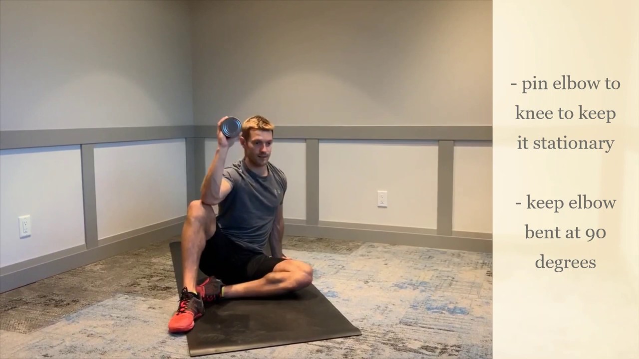 Seated shoulder external rotations - YouTube