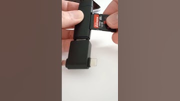 Plug the card reader into the micro USB adapter then insert the SD card into the reader #shorts