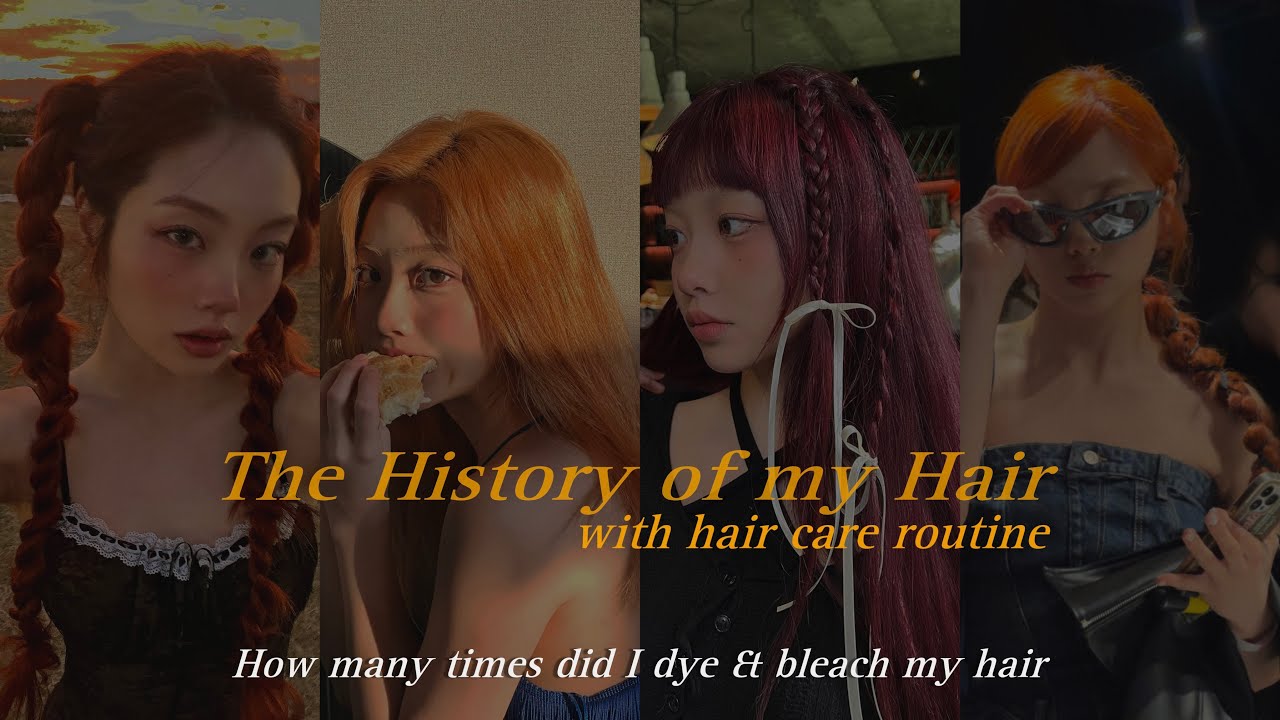 The history of my hair | 트루봄의 레드&오렌지 헤어 변천사 feat. 헤어케어 루틴 (언니.. 탈색 몇번 하셨어요..? 저도 몰라요 같이 세봅시다🥲🫡🫶)