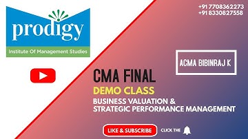 Business Valuation & Strategic Performance Management || CMA Final || Demo Class || ACMA Bibinraj K