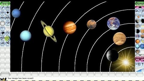 Draw Solar System #Tux Paint#Stamp tool #Shapes tool