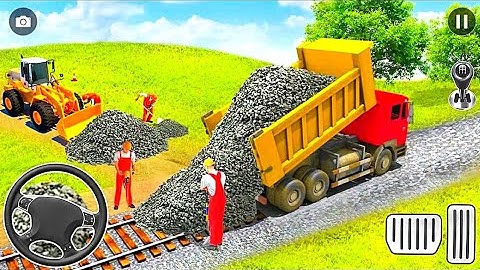 Train Track Construction Simulator 2023 - JCB Machine Game 3D - Android Gameplay #2